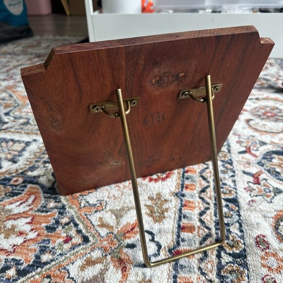Hearth & Hand with Magnolia Wood Cook Book Holder and Metal Ledge - Picture 2 of 6
